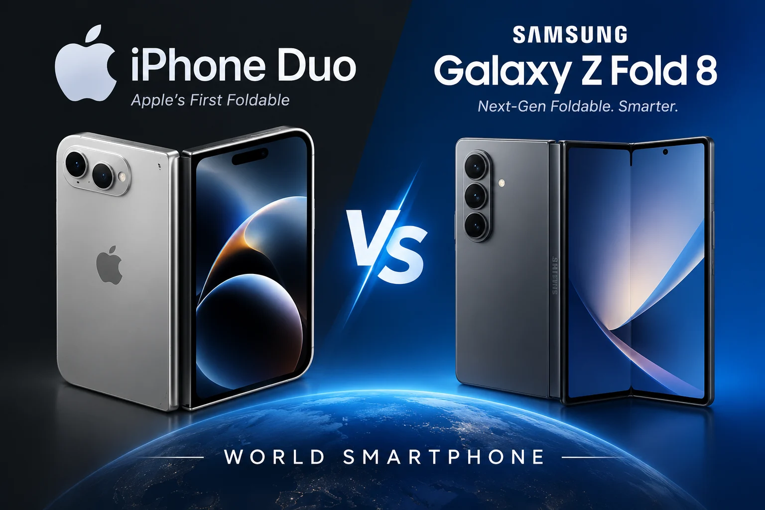 iPhone Duo vs Galaxy Z Fold 8 - World smartphone