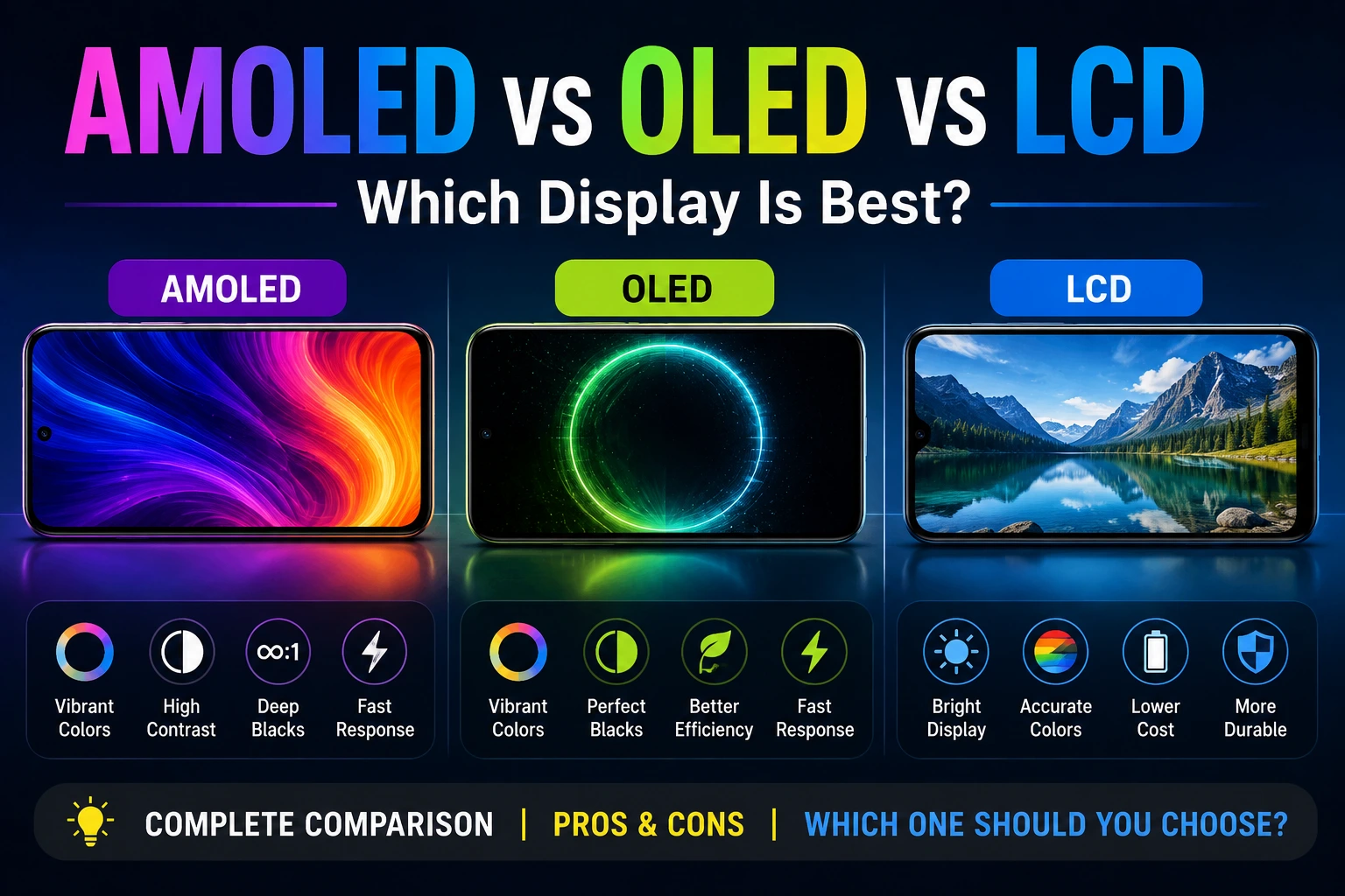 AMOLED vs OLED vs LCD: Which Display Is Best?